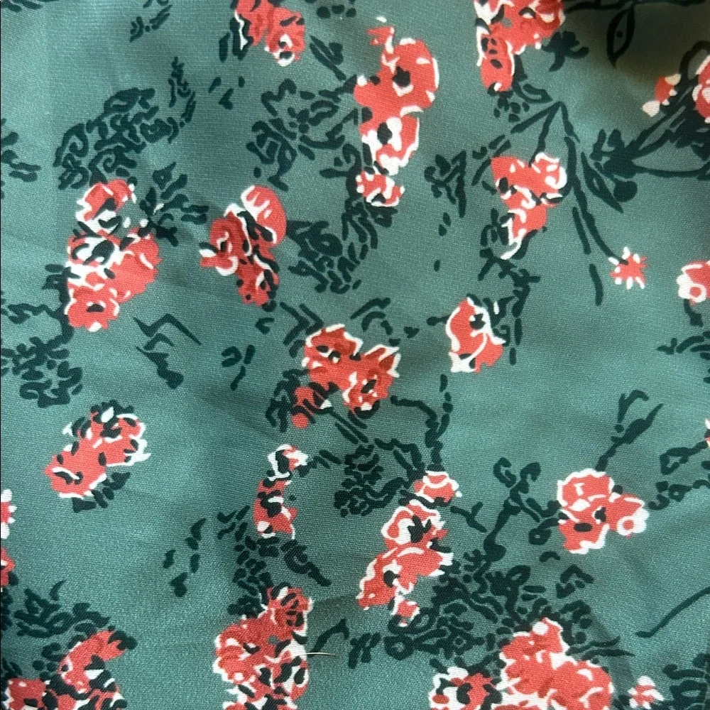 Amazon Green Floral Midi Dress with Pink Flowers - Picture 3 of 3